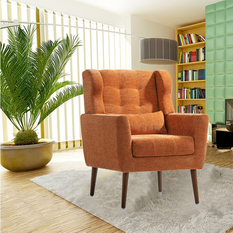 Streamdale Mid Century Modern Orange Upholstered Accent Chair image number 4