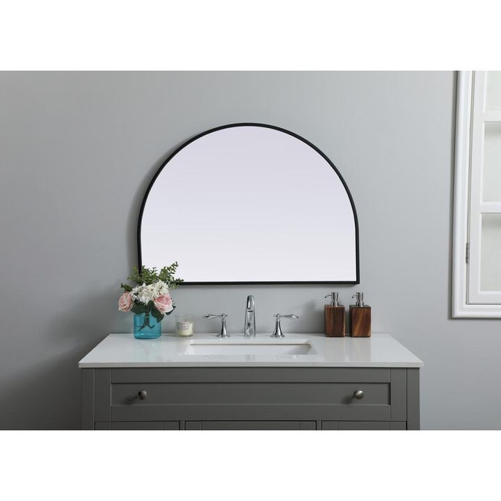 Elegant Decor Metal Frame Arch Mirror 33x24 Inch in Black
