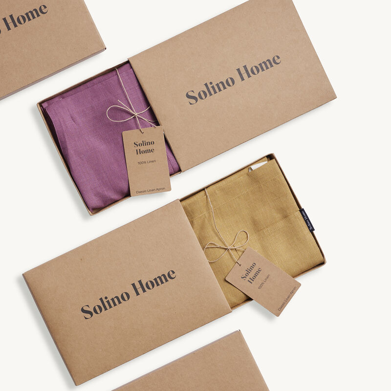 Solino Home 100% Pure Linen Bistro Apron - Kitchen Linen image number 7