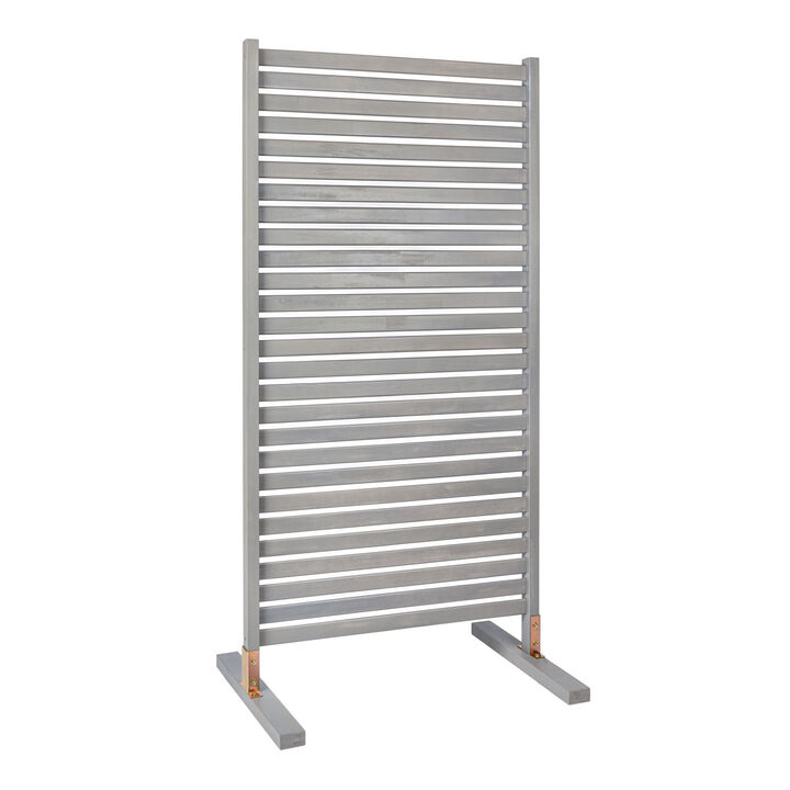 Solana Coastal Transitional Acacia Wood Slat Indoor/Outdoor Single Panel Room Divider