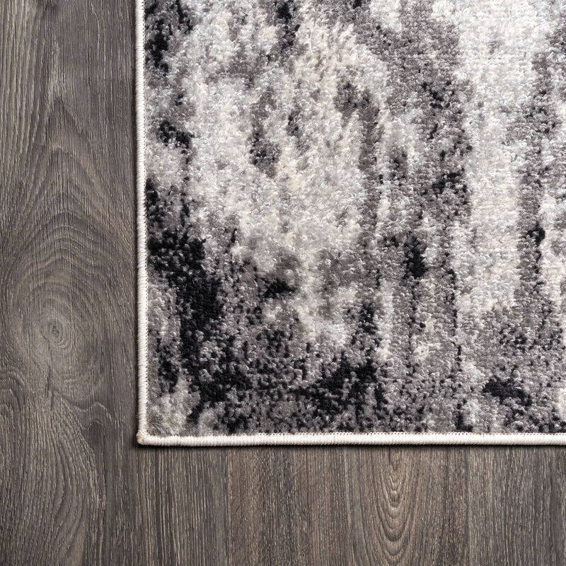 Storm Modern Abstract Gray/Cream 2 ft. x 8 ft. Runner Rug