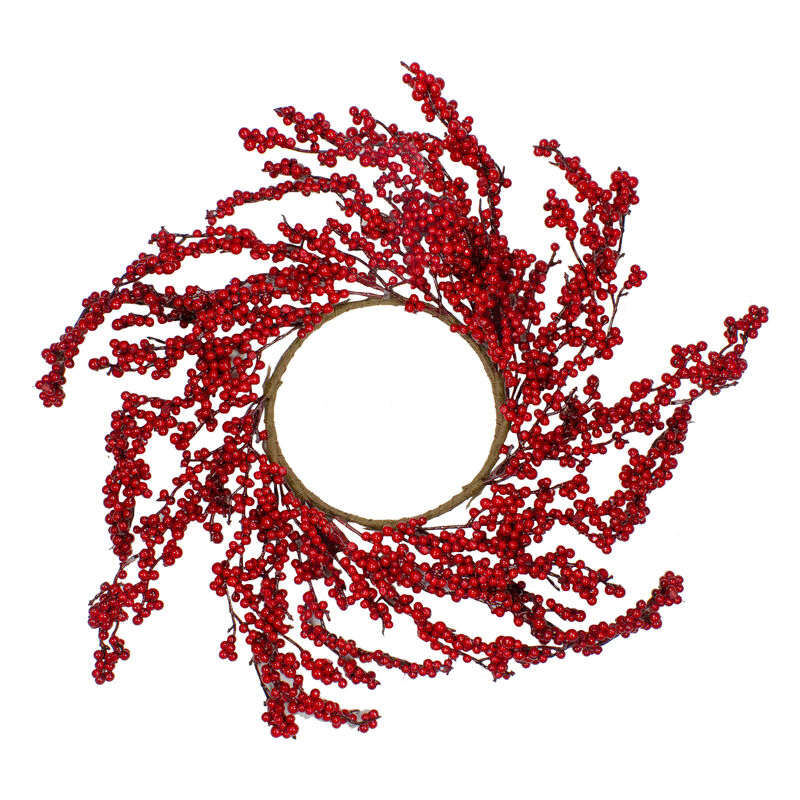 28" Red Berries Artificial Christmas Wreath - Unlit image number 0