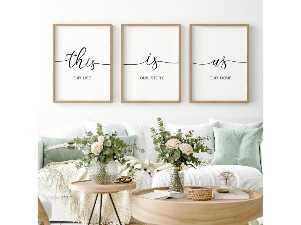 "This is Us" Framed Wooden Wall Sign 11"x14" Rustic Farmhouse Living Room Decor