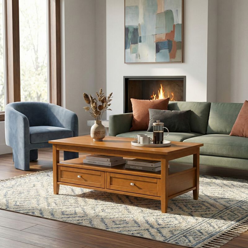 Jikzag Wide Transitional Coffee Table image number 2