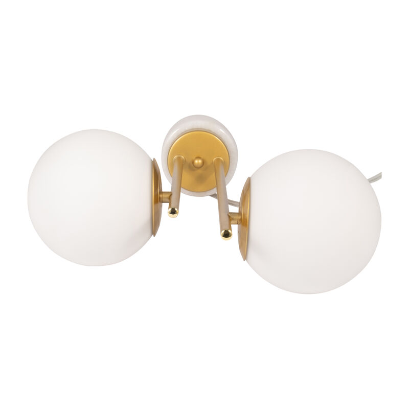 Glass/brass 23" Double Diffuser Table Lamp, Gold image number 5