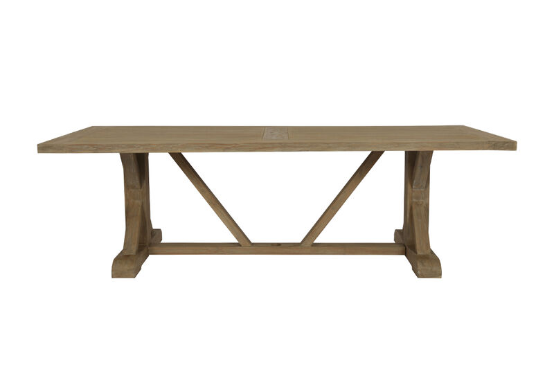 Coastal Teak 94" Trestle Dining Table