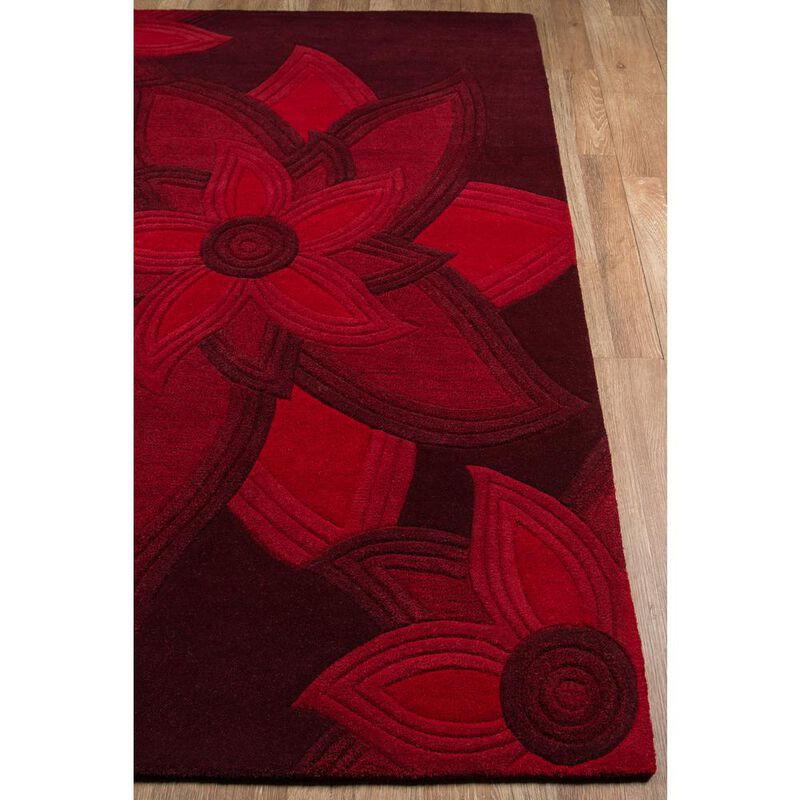Momeni Transitional Rectangle Area Rug, Red, 5' X 8'