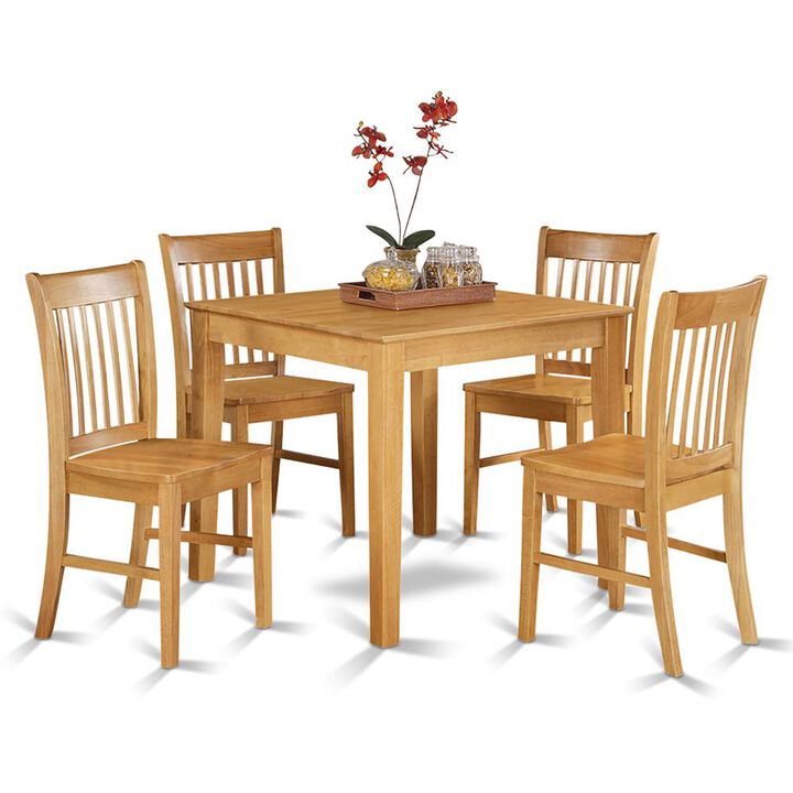 5 Pc Kitchen Table - square Table and 4 Kitchen Dining Chairs