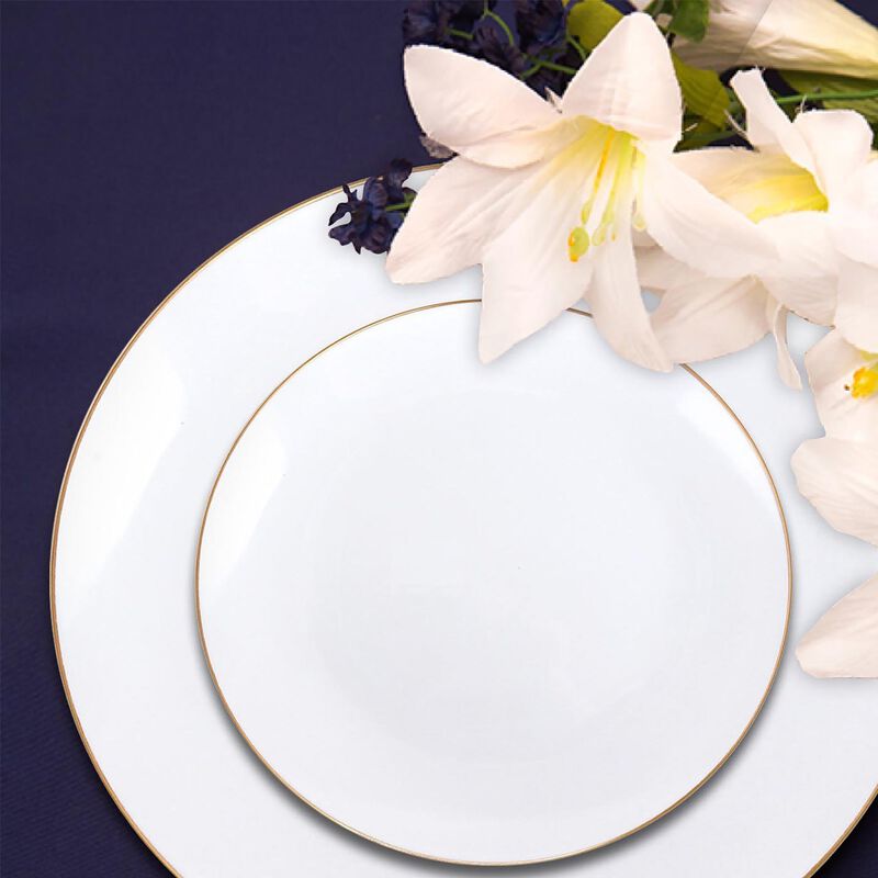 Gold Rim Organic Round Plastic Wedding Value Set image number 7