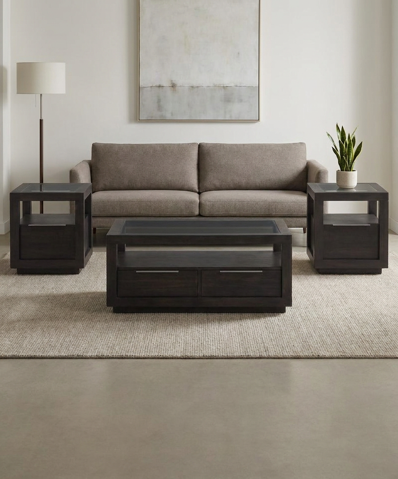 Oxford Grey 3 Piece Table Set image number 1