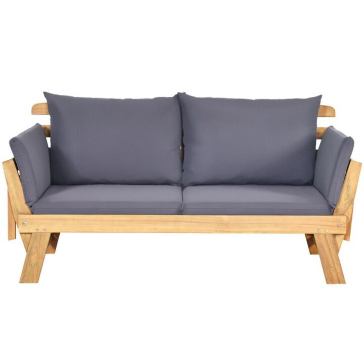Hivvago Adjustable Patio Convertible Sofa with Thick Cushion