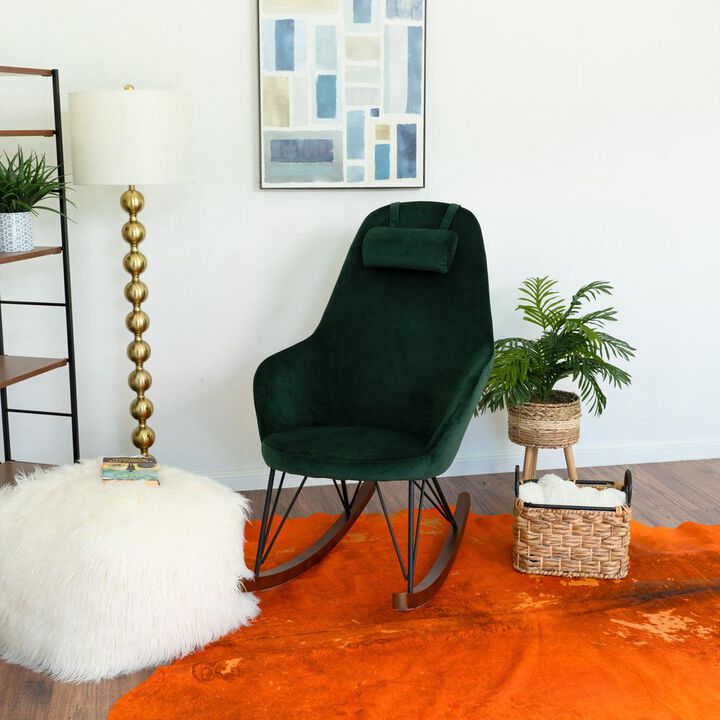 Ashcroft Furniture Co Chloe Mid Century Modern Rocker Livingroom and Bedroom Chair