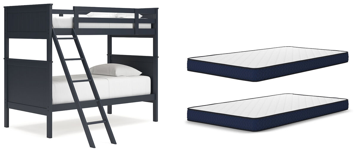 Nextonfort Twin over Twin Bunk Bed with Mattress