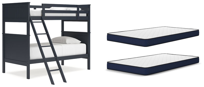 Nextonfort Twin over Twin Bunk Bed with Mattress