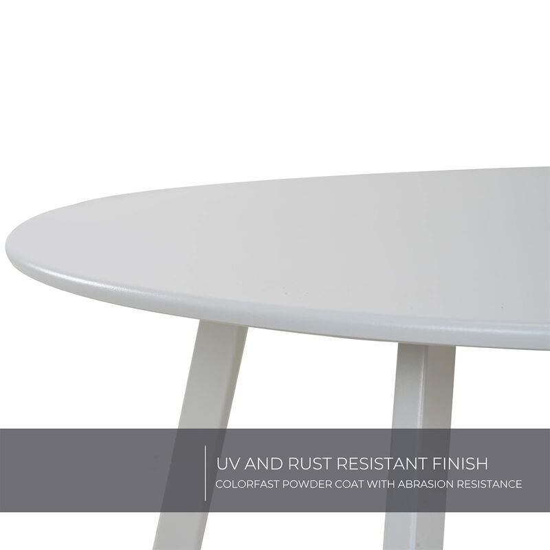 Mondawe Outdoor Side Table,Galvanized Iron Top & Steel Legs,Rust/UV Resistant W/ Non-Scratch Feet