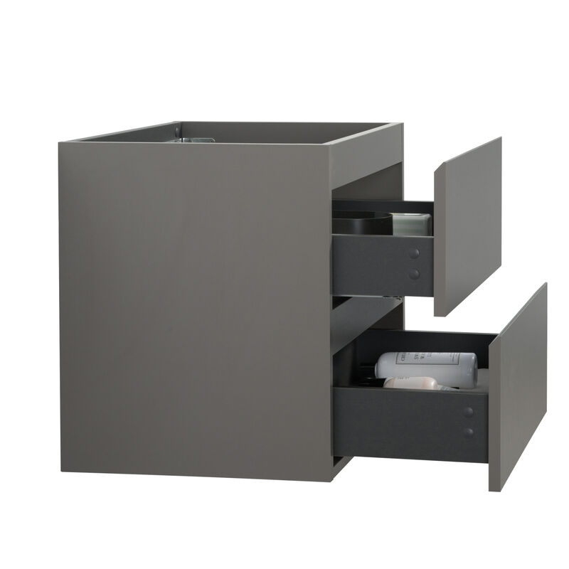 Streamdale Gray Wall Cabinet with Two Drawers, Pre-Assembled