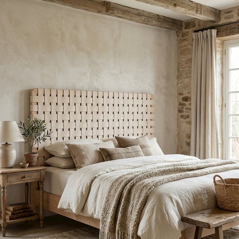 Vegan Leather King Headboard with Modern Texture and Durable Frame image number 2