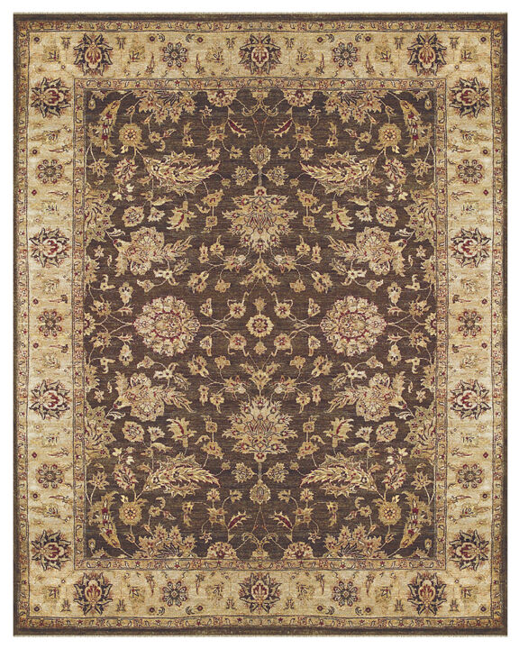HomeRoots Wool Oriental Hand Knotted Area Rug