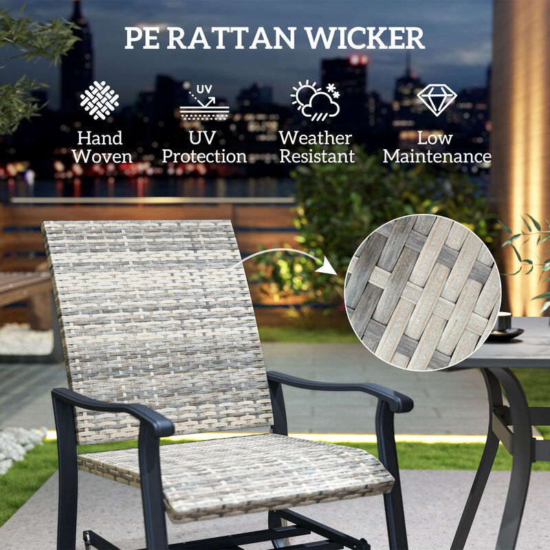 Hivvago Rattan Patio Glider Chair Set image number 4