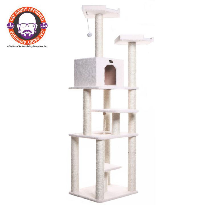 Armarkat Real Wood Cat Tree In Ivory, Jackson Galaxy Approved, Six Levels