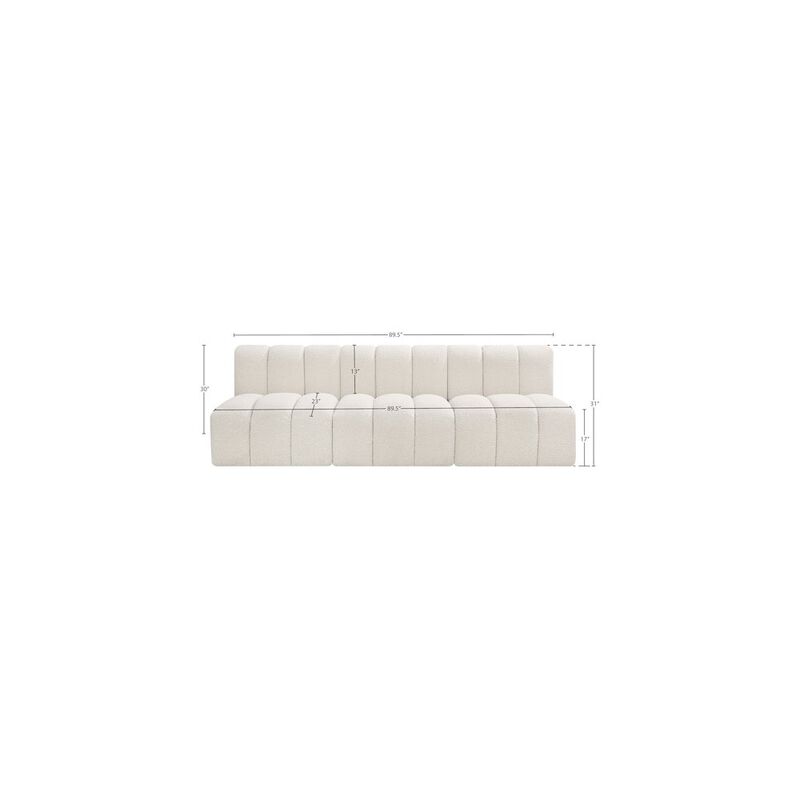 Meridian Furniture Arc Cream Boucle Fabric Modular Sofa