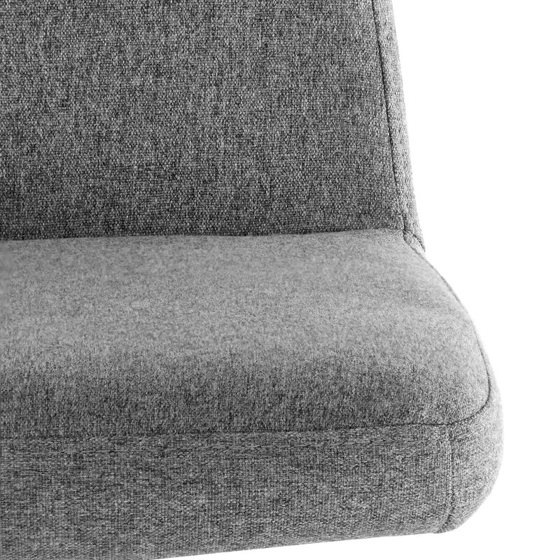 Elama 2 Piece Adjustable Fabric Barstool in Gray with Black Base