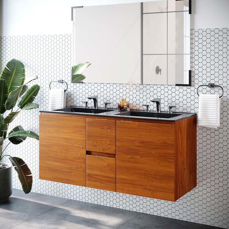 Scenic 48" Double Wall-Mount Bathroom Vanity image number 8