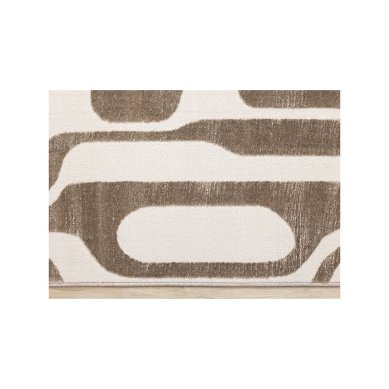 Novelle Home Logan Brown Cream Soft Abstract Modern Area Rug, 5'3 X 7'7 image number 2