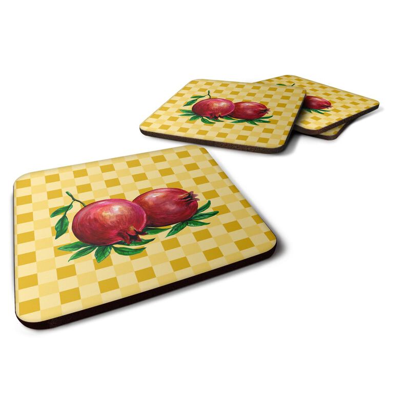Caroline's Treasures Whole Pomegranates on Basketweave Decorative coasters, 3.5, Multicolor
