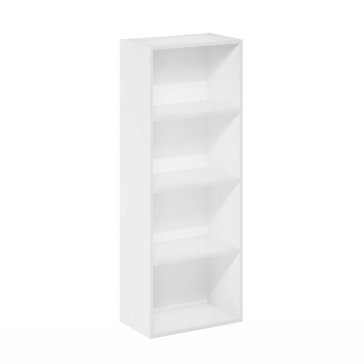 Furinno Luder Bookcase / Book / Storage, 4-Tier, White
