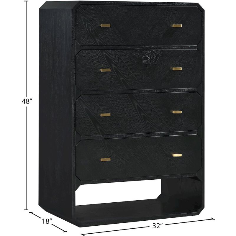 Meridian Furniture Parker Black Ash Veneer Chest