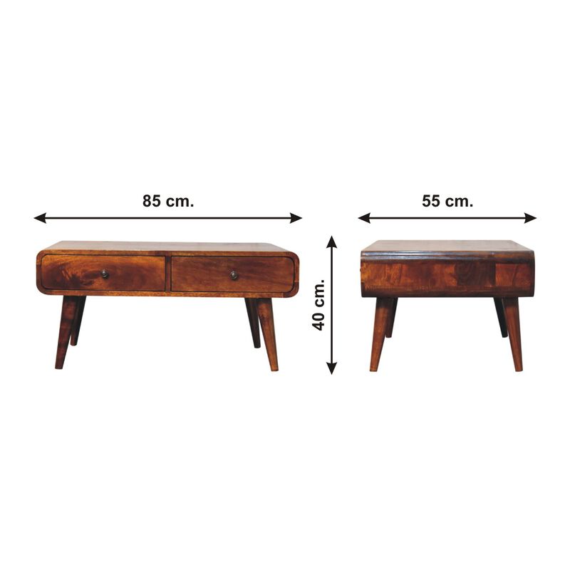 Sonata Chestnut Solid Wood 4 Drawer  Coffee Table