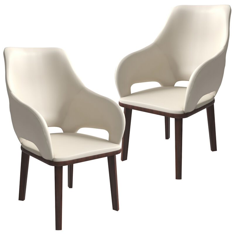 LeisureMod Vivara Collection Modern Dining Chair Set of 2