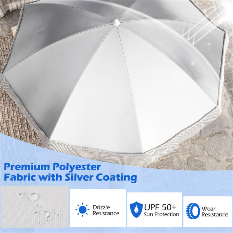 Offset Cantilever Umbrella with 360&deg; Rotation, Waterproof Sun Shade for Backyard