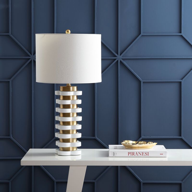 Wellington Quatrefoil Striped Resin LED Table Lamp