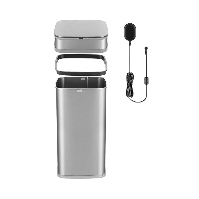 Ninestars Nova&sup2; Series 13-Gallon Square Odor-Neutralizing Smart Trash Can