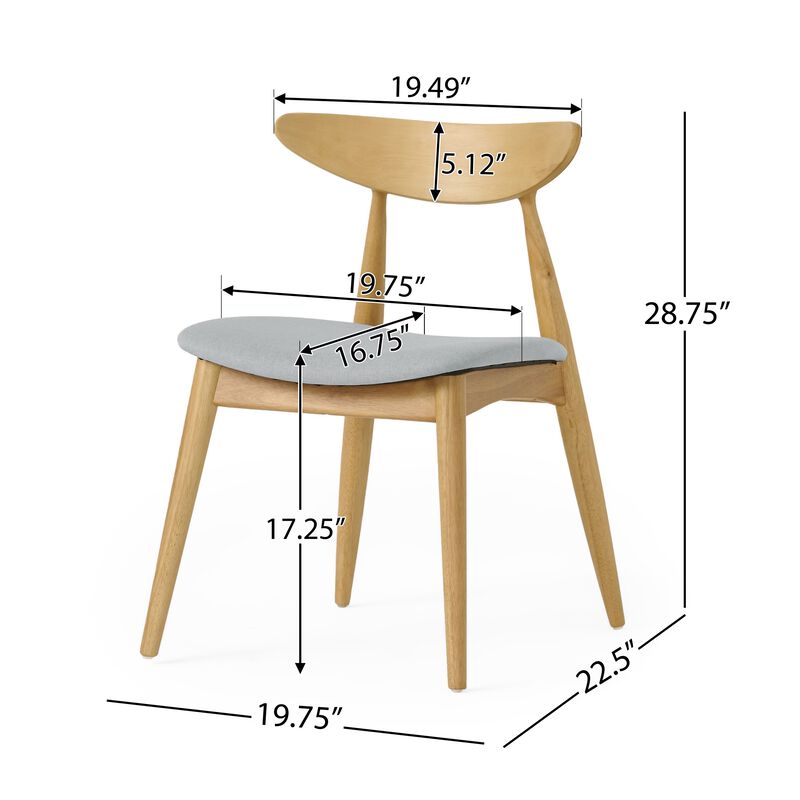 Hoso Dining Chair Set of 2, Curved, Padded image number 4