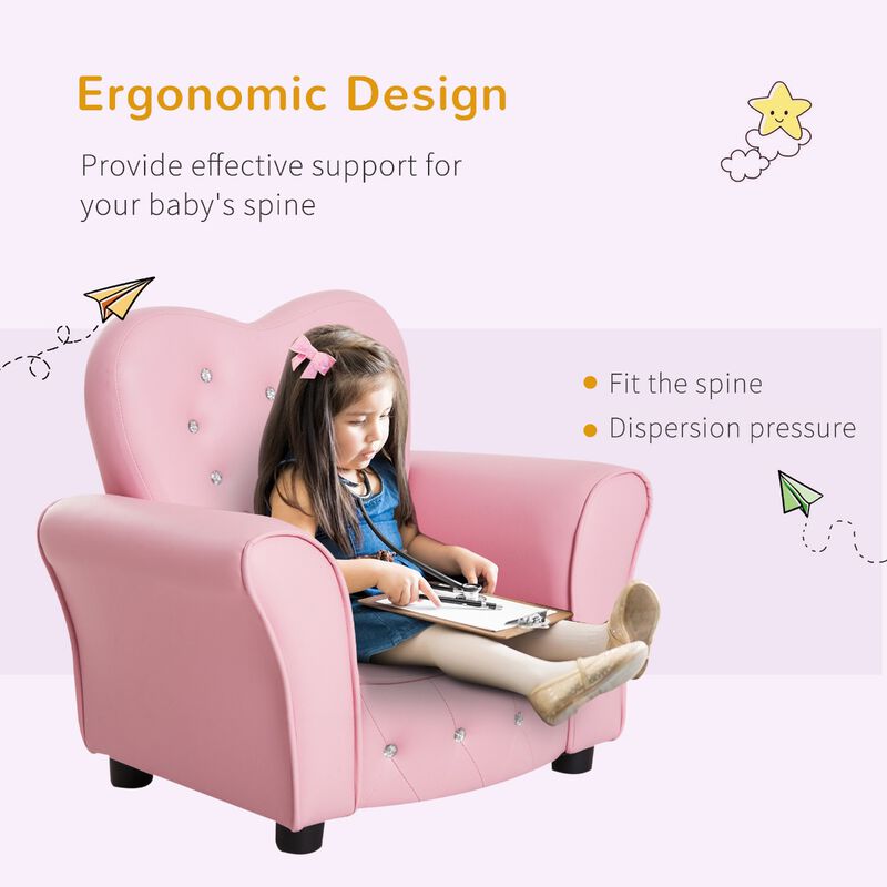 Hivvago Diamond Tufted Kids Couch for Preschoolers image number 5