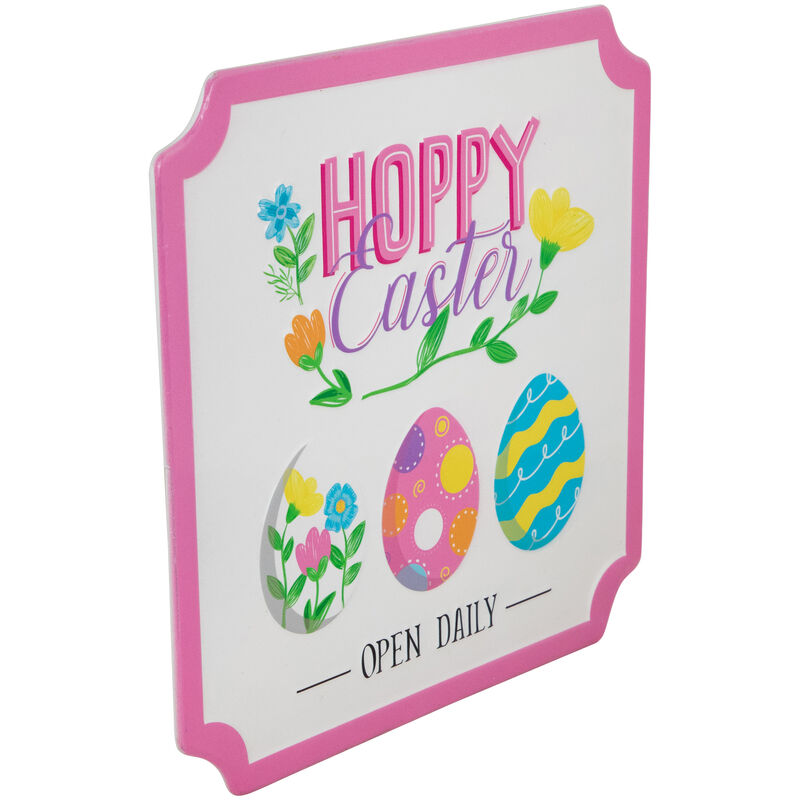 Hoppy Easter Open Daily Metal Wall Sign - 9.75"