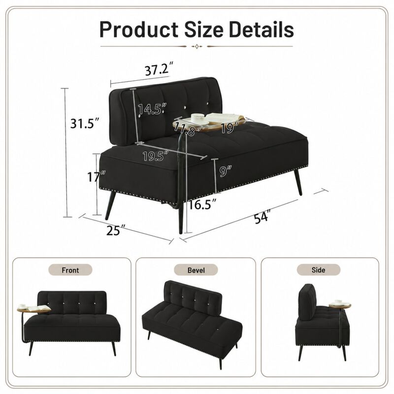 Modern Two-Seater Velvet Sofa image number 1