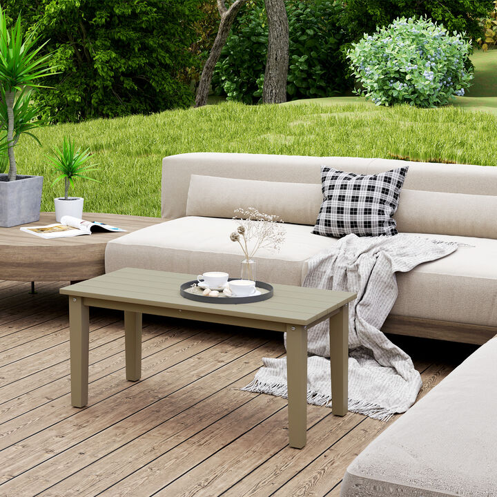 Hivvago Rectangle Outdoor Coffee Table with Slatted Top