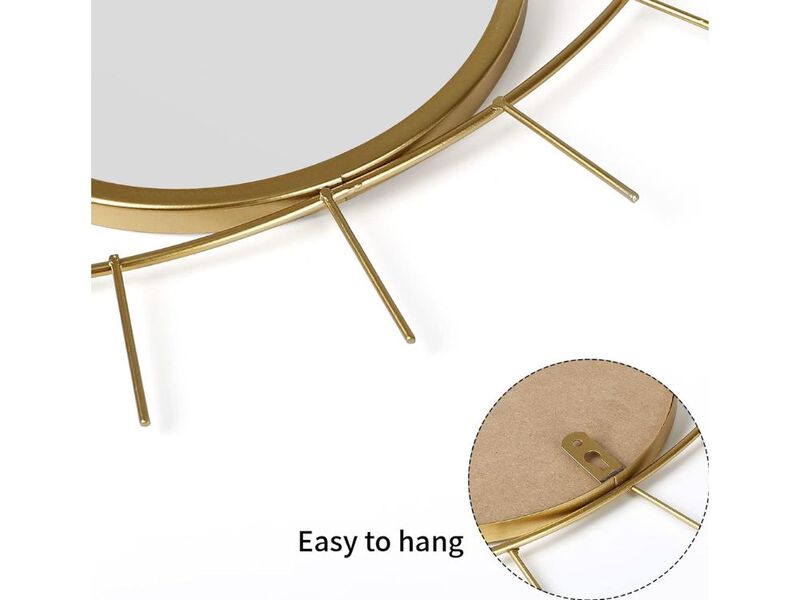 Boho Evil Eye Wall Mirror &ndash; Gold Metal Frame with Tassels