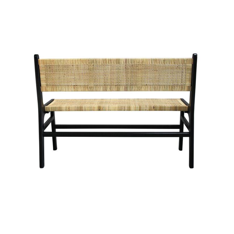 Carolina Chair & Table Leana Rattan Bench - Black