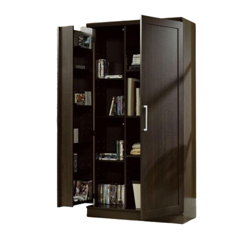 Hivvago Bedroom Wardrobe Cabinet Storage Closet Organizer in Dark Brown Oak Finish