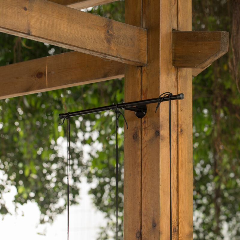 Decorative Metal Hanging Planter with Tree Pots for Flowers, White and Black