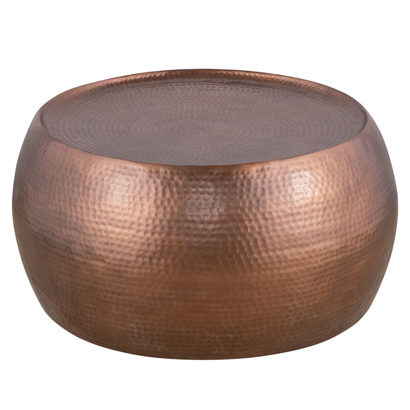 Jorevyn Gold Hammered Coffee Table image number 0