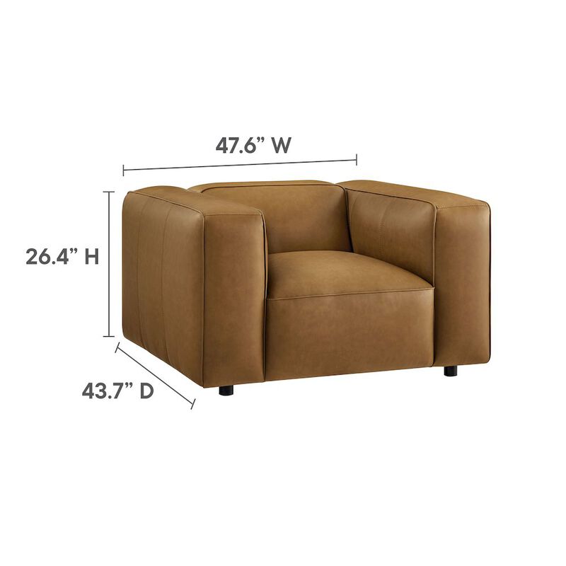 Auren Upholstered Vegan Leather Modular Armchair image number 2