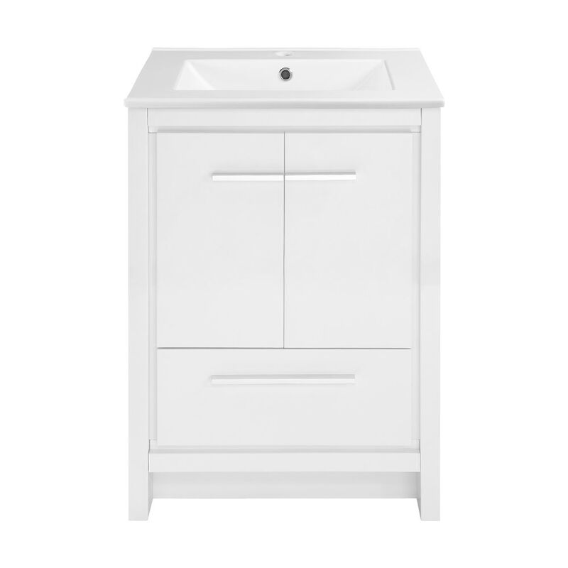 Virage 24" Freestanding Bathroom Vanity in White with Sink Top image number 0