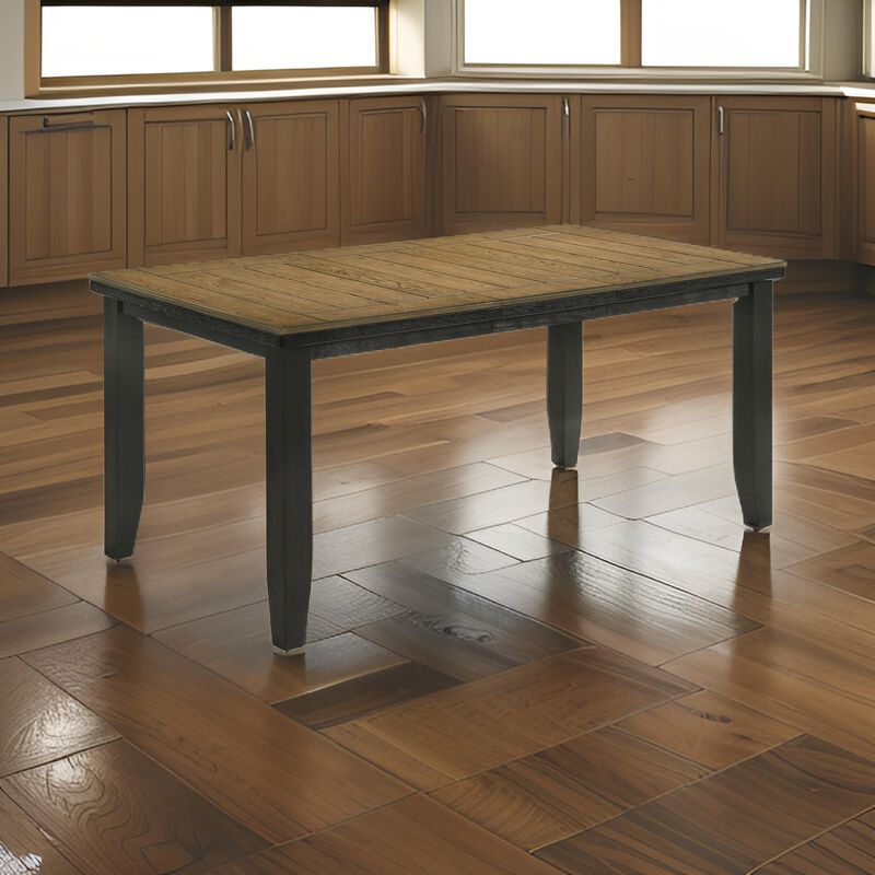 Woodlands 60-78 Inch Counter Height Dining Table, Extendable, Brown Wood