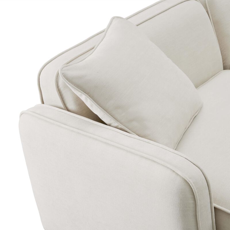 Travie Sand Upcycled Linen Modular Loveseat image number 4